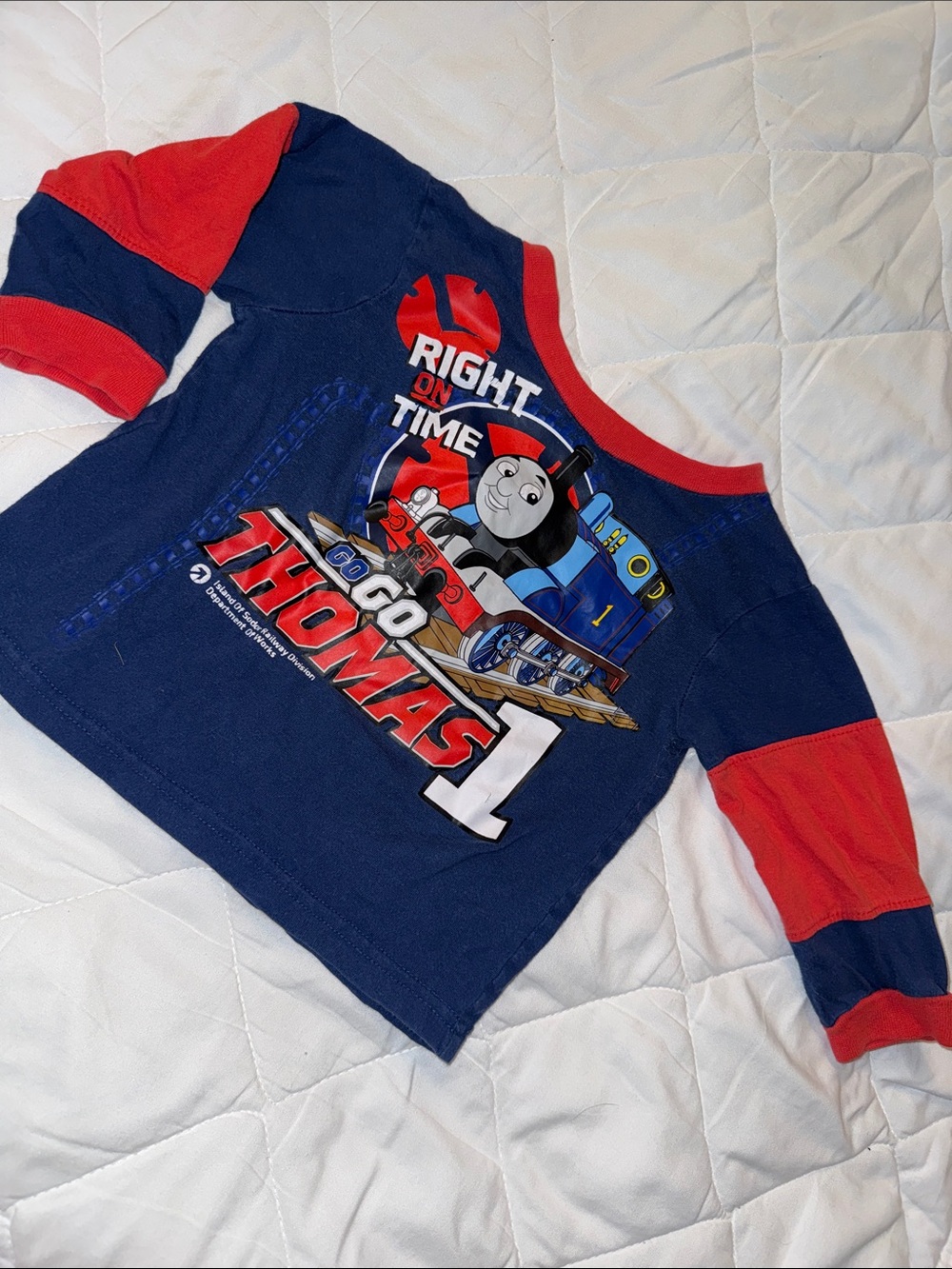 3T VTG Thomas & Friends Navy and Red Kids Tee - 'Right On Time'